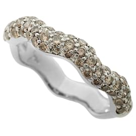 Autre Marque-Wave Ring K18WG Diamond 0.78ct White Gold-White