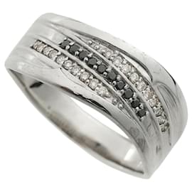 Autre Marque-K18WG Black Diamond Ring 27-White