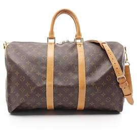 Louis Vuitton-Louis Vuitton Keepall Bandouliere 45 Monogram Boston Bag M41418-Brown