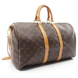 Louis Vuitton-Louis Vuitton Keepall Bandouliere 45 Monogram Boston Bag M41418-Brown