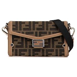 Fendi-Fendi Baguette Soft Trunk Shoulder Bag 7AS139-Brown