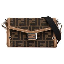 Borsa a spalla Fendi Baguette Soft Trunk 7AS139 Marrone