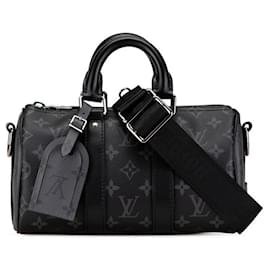 Louis Vuitton-Louis Vuitton Monogram Eclipse Keepall Bandouliere 25 Bag-Black
