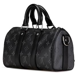 Louis Vuitton-Louis Vuitton Monogram Eclipse Keepall Bandouliere 25 Bag-Black