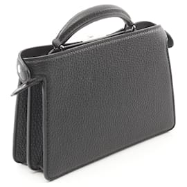 Fendi-Fendi Peekaboo ISeeU XCross Leather Handbag-Black