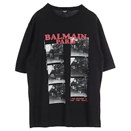 Balmain-Balmain Cotton T-Shirt Black BH1EH015-Black