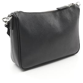 Prada-Prada Nylon Saffiano Leather Shoulder Bag 2VH113-Black