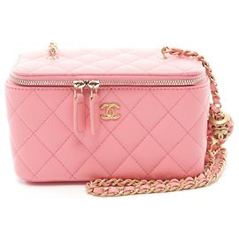 Chanel Lambskin Matelasse Vanity Shoulder Bag AP2846 Pink