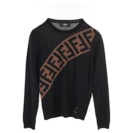 Fendi-Fendi Zucca Wool Knit Top Black/Brown-Black