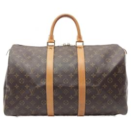 Louis Vuitton-Louis Vuitton Monogram Keepall 45 Boston Bag M41428-Brown