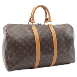 Louis Vuitton-Louis Vuitton Monogram Keepall 45 Boston Bag M41428-Brown