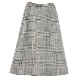 Balenciaga-Balenciaga Houndstooth Wool Long Skirt-Other