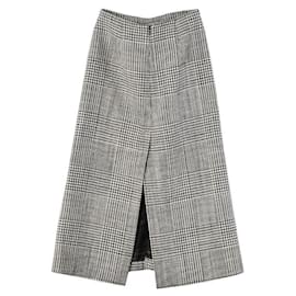 Balenciaga-Balenciaga Houndstooth Wool Long Skirt-Other