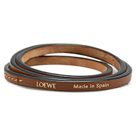 Loewe Double Bangle Calf Bangle Set Brown