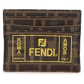 Fendi-Fendi Zucca PVC Card Case 7M0164-Brown