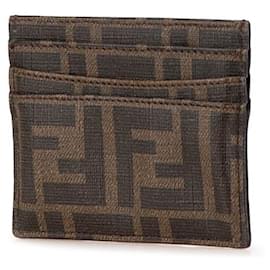 Fendi-Fendi Zucca PVC Card Case 7M0164-Brown