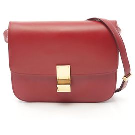 Céline Celine Classic Medium Leather Shoulder Bag 189173 Red