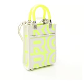Fendi-Fendi Leather Sunshine Shopper Mini Handbag-White
