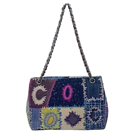 Chanel-Chanel Multicolor Patchwork Jumbo Classic Single Turn-Lock Flap Bag-Multiple colors