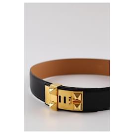 Hermès-Leather belt-Black