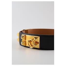 Hermès-Leather belt-Black