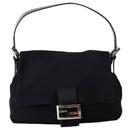 Fendi-Sac porté épaule Mamma Baguette en laine-Noir