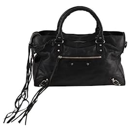 Balenciaga-Shoulder bag in leather-Black