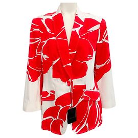 Blazer de estampado floral rojo / blanco Escada Roja