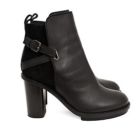 Hochhackige Lederstiefel Acne Cypress, schwarz, Größe 40 Schwarz
