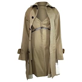 Sacai- Sacai Dress Insert Trench Coat in Brown Cotton-Brown