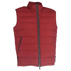 Ermenegildo Zegna-Ermenegildo Zegna Zipped Down Vest in Red Polyester-Red