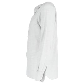 Ermenegildo Zegna- Ermenegildo Zegna Buttoned Long Sleeve Shirt in Grey Linen-Grey