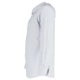 Ermenegildo Zegna- Ermenegildo Zegna Printed Buttoned Long Sleeve Shirt in Blue Cotton-Blue,Light blue