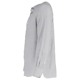 Ermenegildo Zegna- Ermenegildo Zegna Striped Buttoned Long Sleeve Shirt in Grey Cotton-Grey