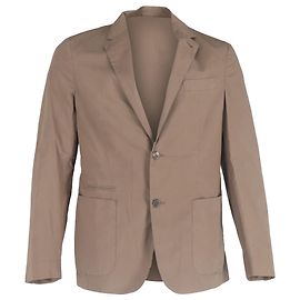 Blazer de un solo botón con bolsillos en algodón marrón Ermenegildo Zegna Castaño