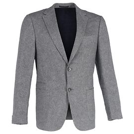 Grau Wolle Micro-Hahnentritt Einreiher Blazer von Ermenegildo Zegna Grau
