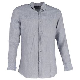 Camicia a maniche lunghe con bottoni Ermenegildo Zegna in lino grigio Grigio