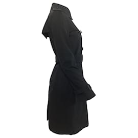 Burberry-Burberry Mid-length Kensington Heritage Trench Coat in Black Cotton-Black