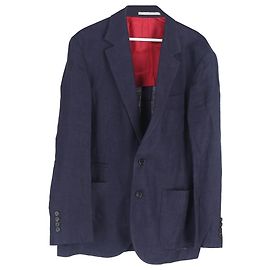 Completo giacca e pantaloni a un bottone Brunello Cucinelli in cotone blu navy Blu Blu navy