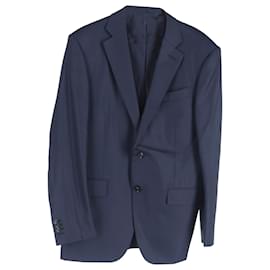Ermenegildo Zegna- Ermenegildo Zegna Single-Breasted Blazer and Trousers Set in Navy Blue Wool-Blue,Navy blue