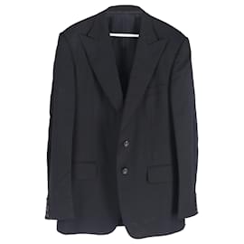Gucci- Gucci Single-Breasted Blazer with Pockets in Black Wool-Black