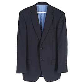 Ermenegildo Zegna- Ermenegildo Zegna Single-Breasted Blazer and Trousers Set in Navy Blue Wool-Blue,Navy blue