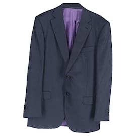 Ermenegildo Zegna-Ermenegildo Zegna Single-Breasted Blazer and Trousers Set in Navy Blue Wool-Blue,Navy blue