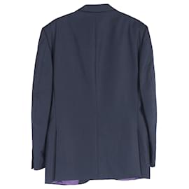 Ermenegildo Zegna-Ermenegildo Zegna Single-Breasted Blazer and Trousers Set in Navy Blue Wool-Blue,Navy blue