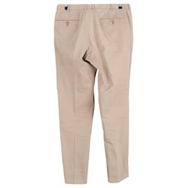 Ermenegildo Zegna- Ermenegildo Zegna Straight-Leg Trousers in Brown Cotton-Brown