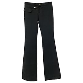 Balenciaga- Balenciaga Flared Jeans with Flap Pockets in Black Cotton Denim-Black