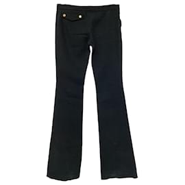 Balenciaga- Balenciaga Flared Jeans with Flap Pockets in Black Cotton Denim-Black