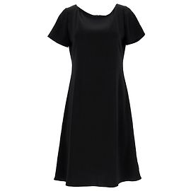 Abito Mini a Maniche Corte Theory in Triacetato Nero Nero