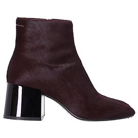 Maison Martin Margiela Botines de tacón bloque Maison Margiela en pelo de potro burdeos Roja Burdeos