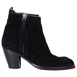 Bottines à talons Pistol d'Acne Studios en daim noir Noir